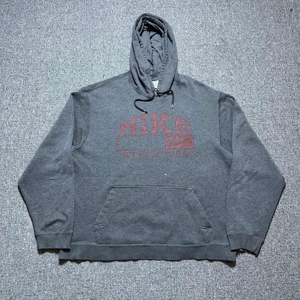 Nike Sportswear Hoodie XL Gray Athletics‎ Graphic Pullover Sweatshirt Mens